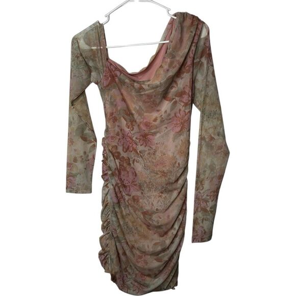 Free People Chloe One-Shoulder Long Sleeve Minidress Size S Asymmetrical Whimsy - Picture 3 of 16